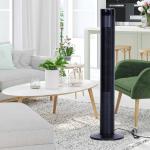 HOMCOM ABS Oscillating 3-Speed Settings Tower Fan w/ Remote Control Black(c-2)