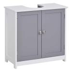 HOMCOM MDF Under-Sink Bathroom Cabinet Shelves Grey(c-4)