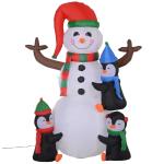 HOMCOM 1.8m Inflatable Snowman Decoration Polyester - White(c-4)