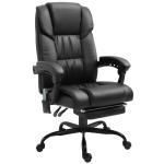 HOMCOM Reclining Massage Chair W/Footstool-Cream(c-4)