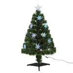 HOMCOM 3ft 90cm Green/White Artificial Christmas Tree W/ Prelit LED Lights-Multicolor(c-5)