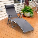 Outsunny Sun Lounger Recliner, Textilene-Brown(c-1)