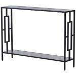 HOMCOM Console Table Sofa Side Desk with 2 Drawers Solid Pine Wood Legs for Entryway(c-3)