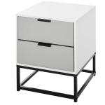 HOMCOM Side Table Steel Elevated 2-Drawer Bedside Cabinet White(c-2)