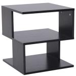 HOMCOM Modern Square 2 Tier Wood Coffee Side Table Storage Shelf Rack Living Room(c-1)