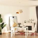 HOMCOM LED Pendant Light Three Lighting Modes Metal Base for Home Office Grey(c-2)