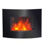 HOMCOM 1000W Wall Mounted Tempered Glass Electric Fireplace Heater Black(c-4)