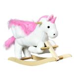 HOMCOM Children Plush Rocking Horse W/Sound-Dark Brown(c-9)