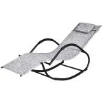 Outsunny Steel Frame Zero Gravity Rocking Lounge Chair w/ Pillow Grey(c-1)