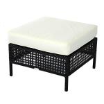 Outsunny Rattan Armless Chair, 80Lx60Wx82H cm-Black/Beige(c-2)
