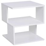 HOMCOM Modern Square 2 Tier Wood Coffee Side Table Storage Shelf Rack Living Room(c-2)