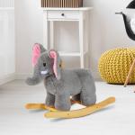 HOMCOM Children Plush Rocking Horse W/Sound-Dark Brown(c-1)