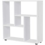 HOMCOM Particle Board 5-Unit Grid Bookcase w/ Melamine Foot Pads White(c-1)