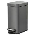 HOMCOM 5L Step to Open Pedal Kitchen Bathroom Bin - Grey(c-1)
