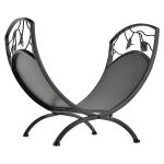 Outsunny Iron Arched Opaque Log Rack Black(c-1)