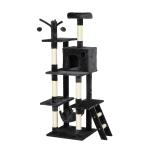 PawHut Cats 3-Tier Sisal Rope Leisure Tree Light Grey(c-9)