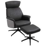 HOMCOM Recliner and Ottoman with 135° Adjustable Backrest for Home Office Dark Grey(c-3)