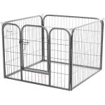 Pawhut Fabric Folding Pet Play Pen 8 Panels Octagon Shape Portable 37x37cm-Pink(c-2)