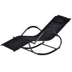 Outsunny Steel Frame Zero Gravity Rocking Lounge Chair w/ Pillow Grey(c-2)