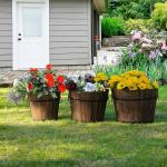 Outsunny 2PCs Wooden Flower Plant Pot Outdoor&Indoor Plant Box with Solid Wood(c-2)