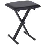 HOMCOM Foldable Keyboard Stool Padded Seat X Frame Chair Adjustable Black(c-1)