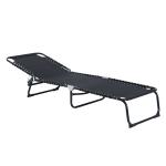 Outsunny Folding Sun Lounger, 3 Positions-Black(c-2)