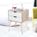 HOMCOM End Side Table, 50Wx40Dx50H cm-Natural Wood Colour(c-2)