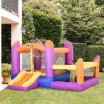 Outsunny Kids Bouncy Castle House Inflatable Trampoline with Blower for Kids Age 3-12 Football Field Design 2.25 x 2.2 x 1.95m(c-2)