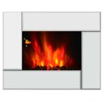 HOMCOM 1000W Wall Mounted Tempered Glass Electric Fireplace Heater Black(c-5)