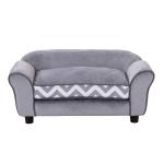 PawHut Dogs Wooden Flannelette Upholstered Indoor Sofa Bed w/ Cushion Brown(c-3)