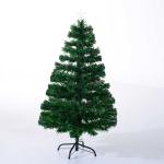 HOMCOM 4FT Pre-Lit Fibre Optic Artificial Christmas Tree Holiday Xmas Décor with Tree Topper Multi-Colour