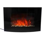 HOMCOM 1000W Wall Mounted Tempered Glass Electric Fireplace Heater Black(c-3)