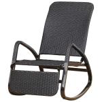 Outsunny PE Rattan Foldable Recliner Rocking Chair w/ Footrest Black(c-1)