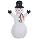 HOMCOM 1.8m Inflatable Snowman Decoration Polyester - White(c-3)