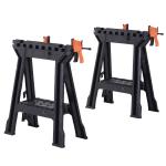 Durhand Foldable Clamping Sawhorse Trestle Twin Support Bars Cutting Stands Workbench(c-3)