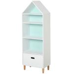 HOMCOM Kids MDF 5-Tier Bookshelf w/ Drawer White/Blue(c-1)