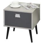 HOMCOM Particle Board 2-Drawer Bedside Table White(c-6)