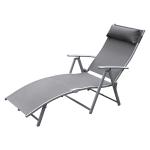 Outsunny Sun Lounger Recliner, Textilene-Brown(c-3)