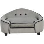 PawHut PU Leather Elevated Pet Dogs Sofa Bed Grey(c-2)