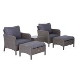 Outsunny 5-Piece PE Rattan Outdoor Garden Furniture Set Light Grey(c-2)