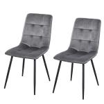 HOMCOM Rubber Wood Twin-Pair Linen Upholstered French Aesthetic Dining Chairs(c-1)