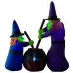 HOMCOM 1.8H m Inflatable Witches Halloween Decoration, Polyester Fabric-Multicolour(c-3)