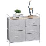 HOMCOM Metal Frame 5-Fabric Drawer Home Storage Unit Grey(c-2)