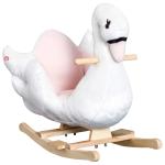 HOMCOM Children Plush Rocking Horse W/Sound-Dark Brown(c-7)