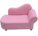 HOMCOM Kids Armchairs Children Sofa PVC Armchair Sofa Heart Shape With Bright Crystal Rivets - Pink(c-1)