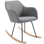 HOMCOM Polyester Linen Upholstered Rocking Armchair Grey(c-2)