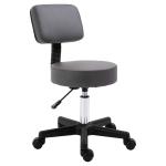 HOMCOM PU Leather Height Adjustable Swivel Salon Stool Grey(c-1)