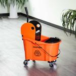 HOMCOM 9.5 Gallon/36L Mop Bucket Wringer Cart w/ Down Press Wringer, Wheels, Mop Holder(c-2)