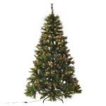 HOMCOM 150CM Pre-Lit Fibre Optic Christmas Tree Metal Base 170 Branch Tip LED Lights(c-2)