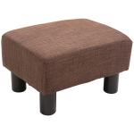 HOMCOM Tufted Ottoman Linen-Touch Fabric Upholstered Footstool Footrest Coffee Table(c-7)